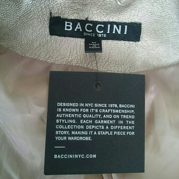 NWT Baccini Rose gold faux leather jacket w/ pckts - Picture 4 of 6